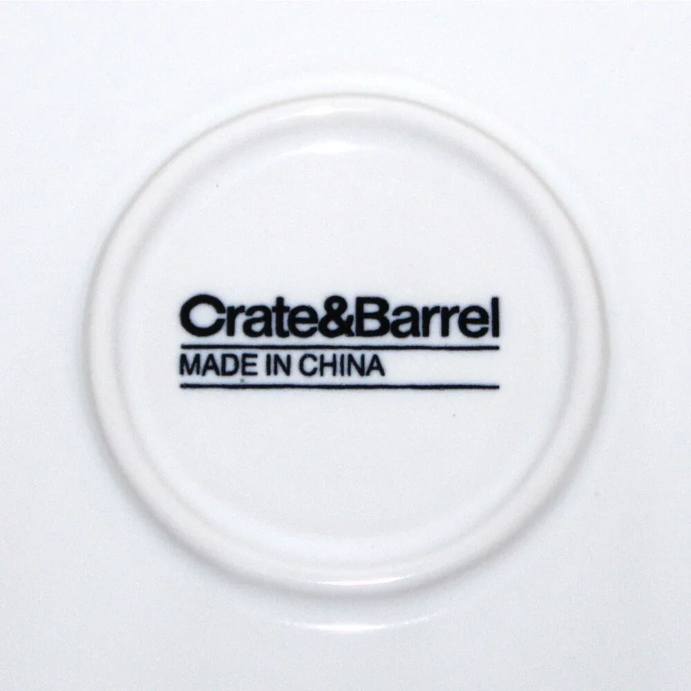 Crate & Barrel Brie Cheese Baker with lid serving plate white stoneware dish